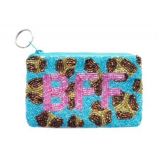 Coin Purse Leopard with Block Monogram