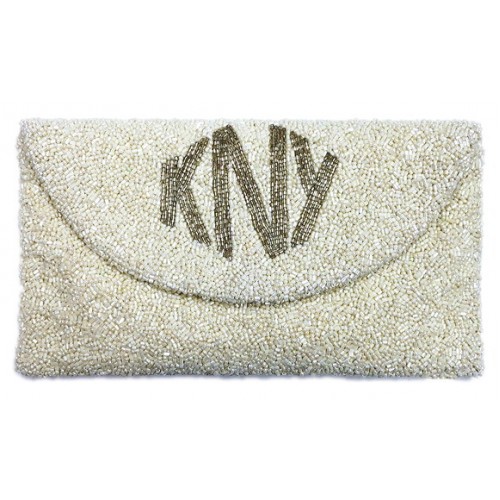 NWT! MOYNA SILVER BEADED EVENING CLUTCH– WEARHOUSE CONSIGNMENT
