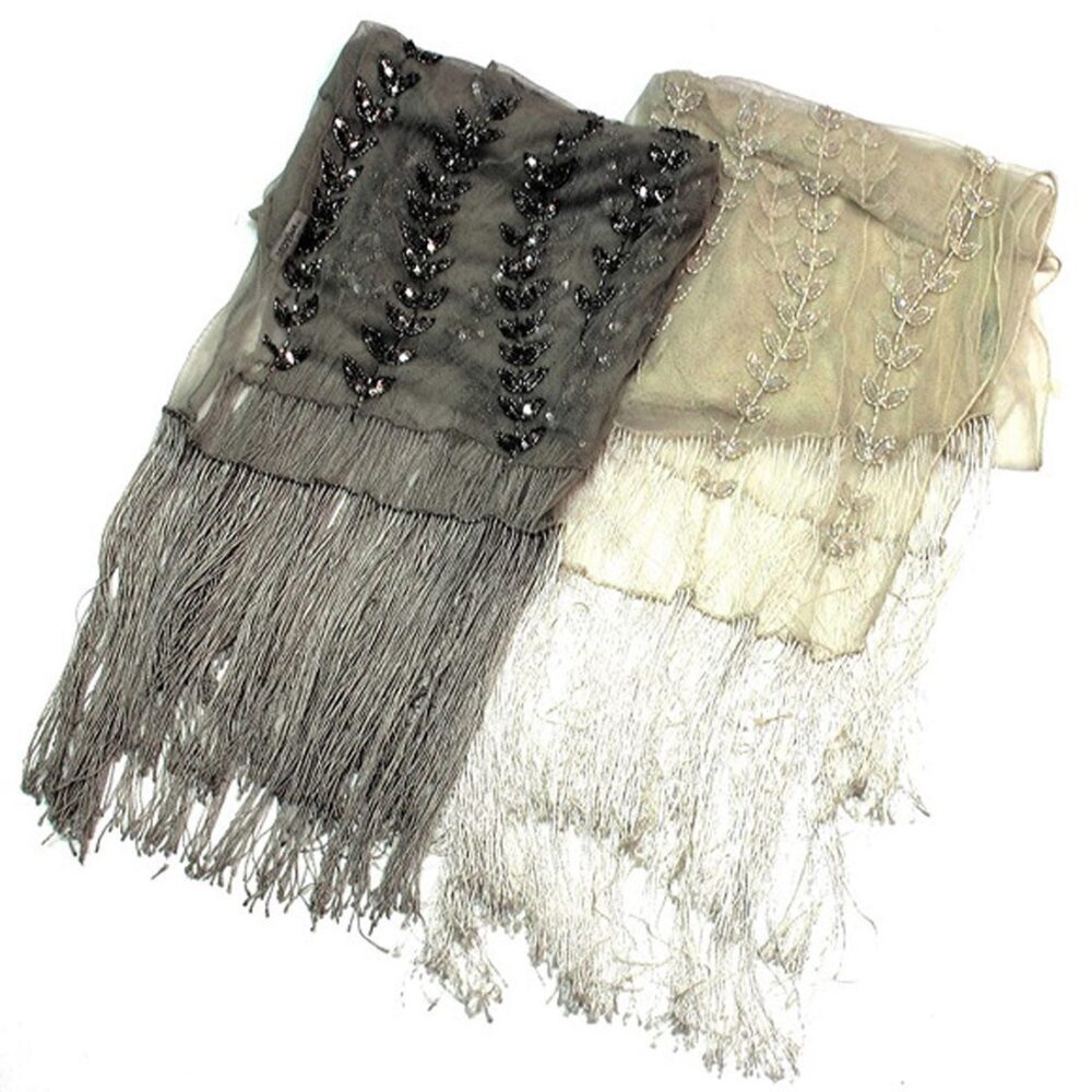 Tulle Leaf Fringe Wrap