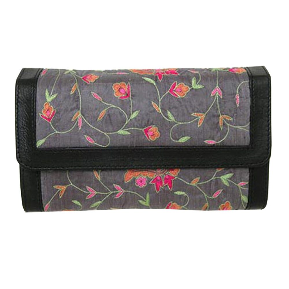 Silk Floral Wallet Purse