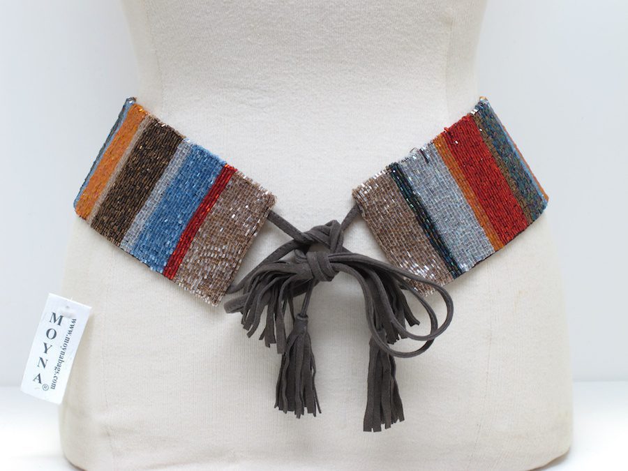 Stripes Tassel Beaded Belt